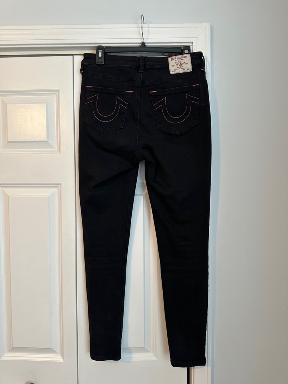 True Religion Black Skinny Jeans with Contrasting Stitch